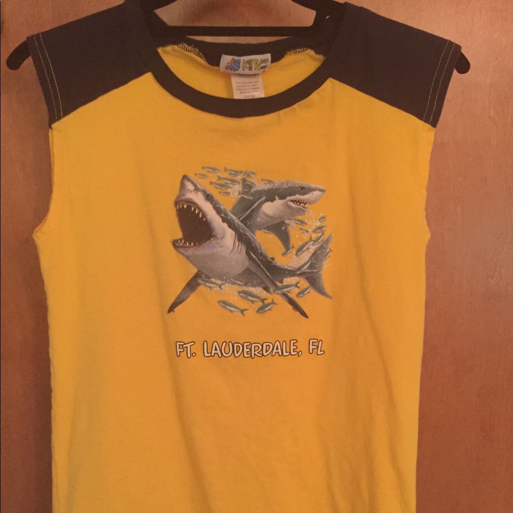 Kids shark t-shirt Fort Lauderdale blue & yellow